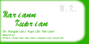 mariann kuprian business card